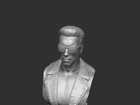 Arnold Schwarzenegger wearing glasses 2 glasses options BUST for 3D printing STL Model Cetak 3D