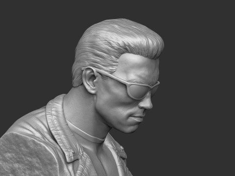 Arnold Schwarzenegger wearing glasses 2 glasses options BUST for 3D printing STL Model Cetak 3D