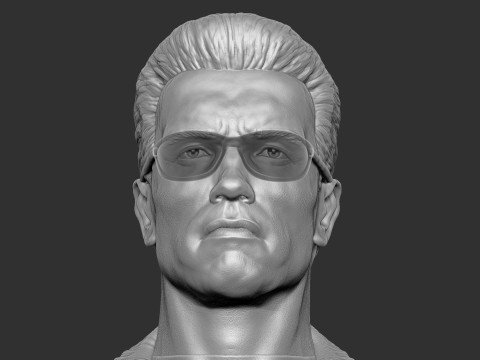 Arnold Schwarzenegger wearing glasses 2 glasses options BUST for 3D printing STL Model Cetak 3D