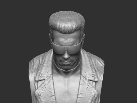 Arnold Schwarzenegger wearing glasses 2 glasses options BUST for 3D printing STL Model Cetak 3D