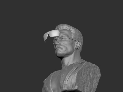 Arnold Schwarzenegger wearing glasses 2 glasses options BUST for 3D printing STL Model Cetak 3D
