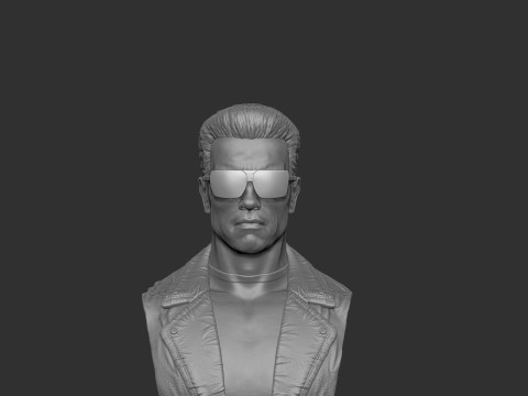 Arnold Schwarzenegger wearing glasses 2 glasses options BUST for 3D printing STL Model Cetak 3D