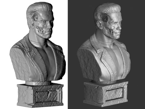 Terminator T-800 BUST 2 options for 3D printing STL Modelo de impresión 3D