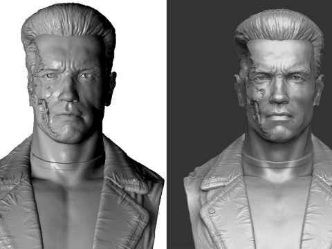 Terminator T-800 BUST 2 options for 3D printing STL 3D Print Model