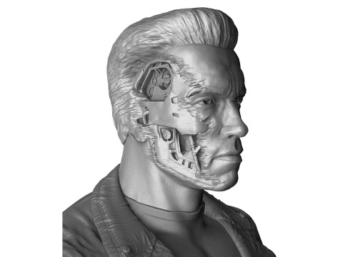 Terminator T-800 BUST 2 options for 3D printing STL 3D Print Model