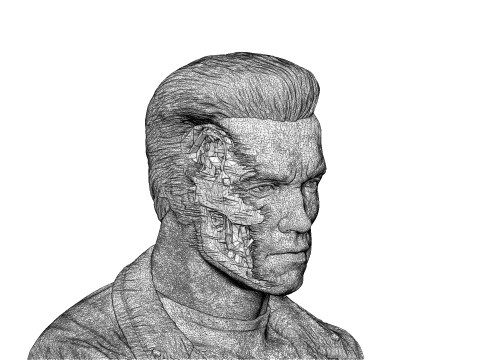 Terminator T-800 BUST 2 options for 3D printing STL 3D Print Model
