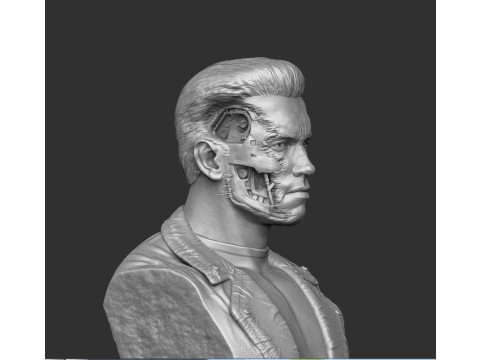 Terminator T-800 BUST 2 options for 3D printing STL 3D Print Model