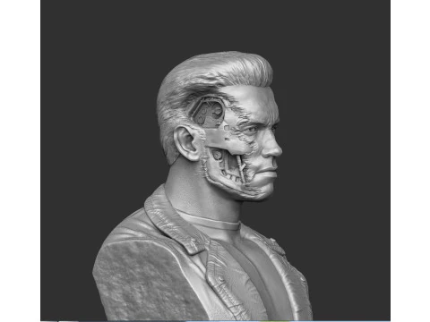Terminator T-800 BUST 2 options for 3D printing STL 3D Print Model