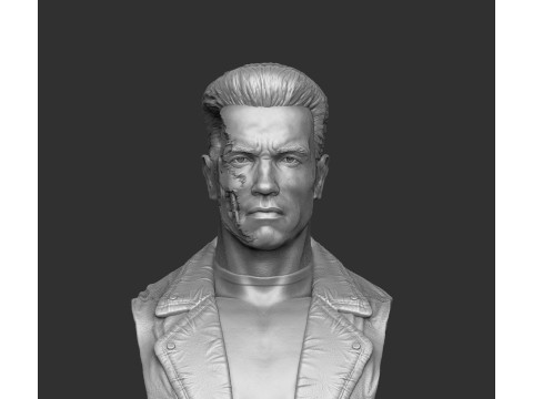 Terminator T-800 BUST 2 options for 3D printing STL 3D Print Model