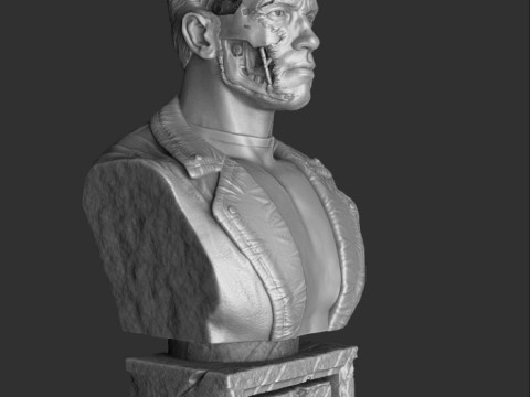 Terminator T-800 BUST 2 options for 3D printing STL 3D Print Model