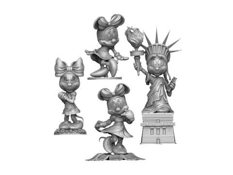 Minnie Mouse 4 options for 3D Printing STL 3D Print Model