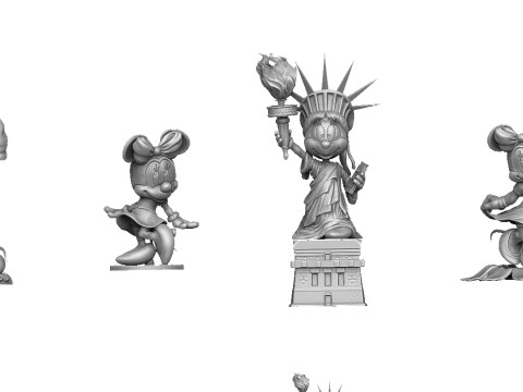 Minnie Mouse 4 options for 3D Printing STL 3D 프린트 모델