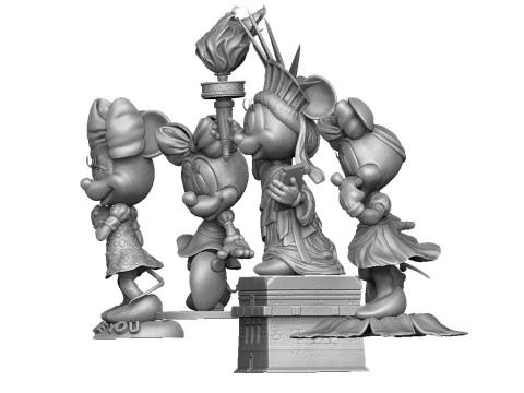 Minnie Mouse 4 options for 3D Printing STL 3D Print Model