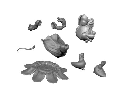 Minnie Mouse 4 options for 3D Printing STL 3D 프린트 모델