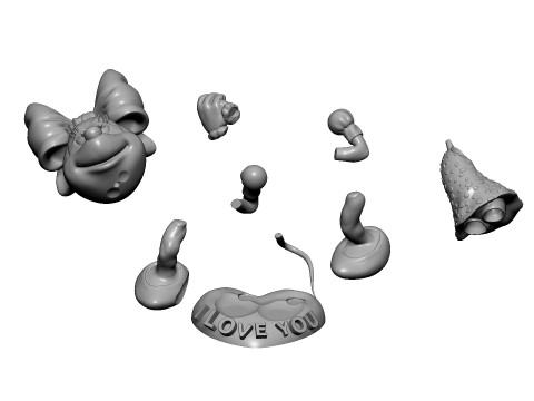 Minnie Mouse 4 options for 3D Printing STL 3D 프린트 모델