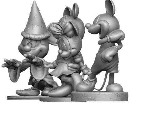 Mickey Mouse 4 options for 3D Printing STL Model Cetak 3D