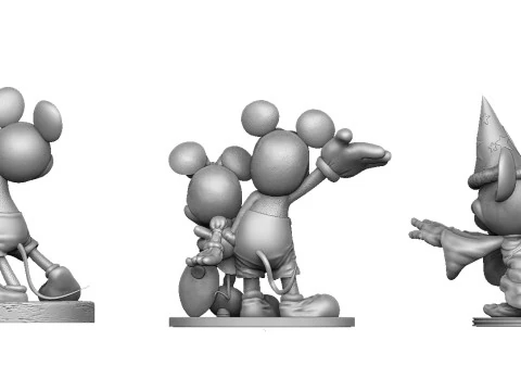 Mickey Mouse 4 options for 3D Printing STL 3D Print Model