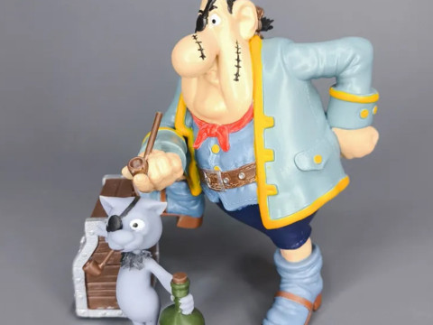 BILLY BONES WITH A PIRATE CAT for 3D printing STL Modelo de Impressão 3D