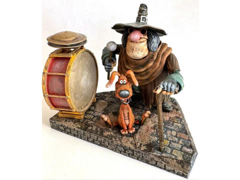 3D プリント用の犬を連れた盲目のピュー STL 3Dプリントモデル