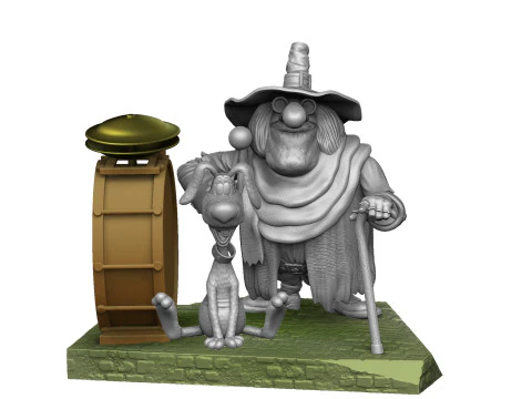 Blind Pew with a dog for 3D printing STL 3D Print Model