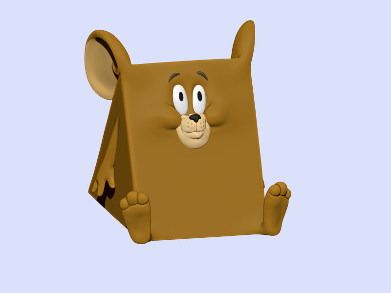 Triangle mouse JERRY for 3D printing STL 3D Print Model .c4d .max .obj .3ds .fbx .stl .blend