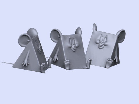 Triangle mouse JERRY for 3D printing STL 3D Print Model