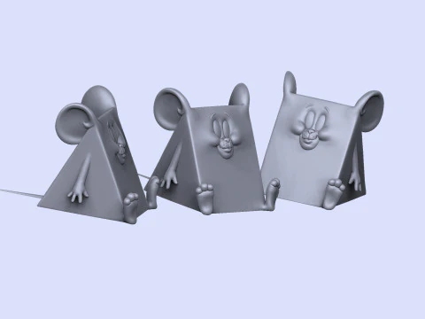 Triangle mouse JERRY for 3D printing STL 3D Print Model