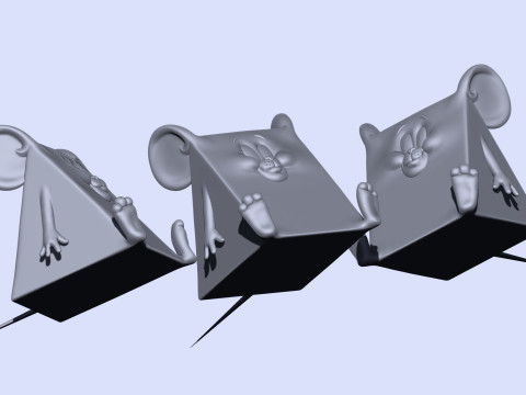 Triangle mouse JERRY for 3D printing STL 3D Print Model