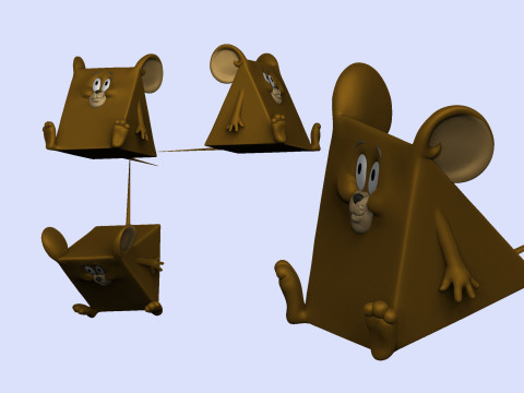 Triangle mouse JERRY for 3D printing STL 3D Print Model
