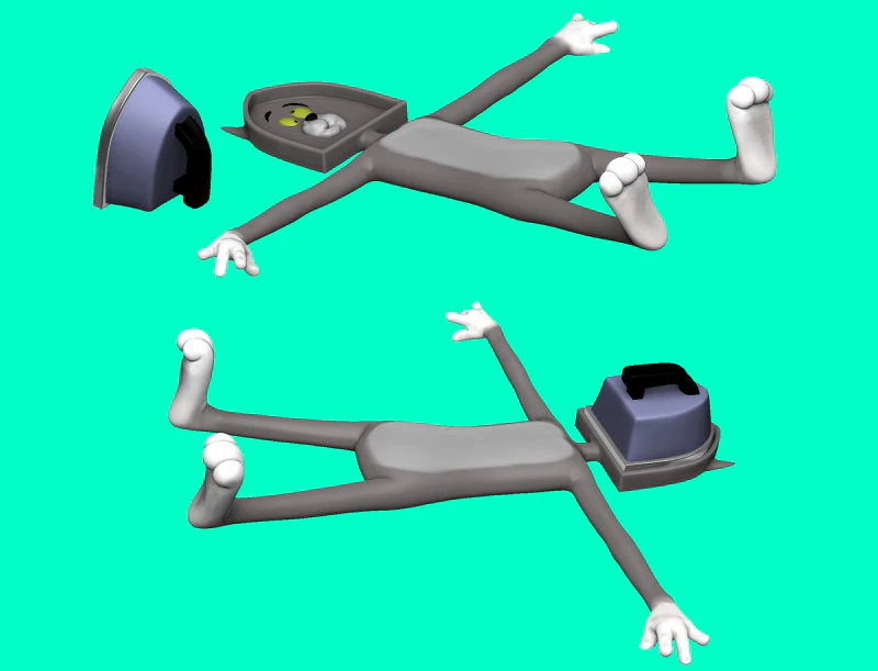 Tom die Katze mit einem B&uuml;geleisen f&uuml;r den 3D-Druck STL 3D Druckmodell .c4d .max .obj .3ds .fbx .stl .blend 