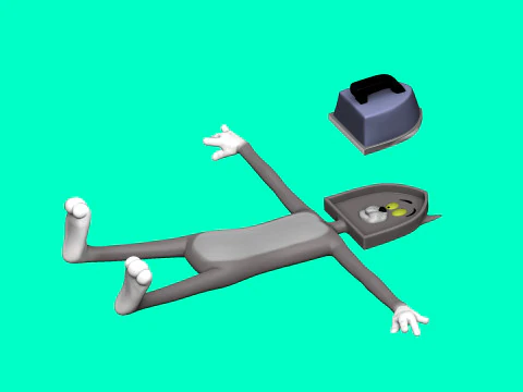 Tom die Katze mit einem B&uuml;geleisen f&uuml;r den 3D-Druck STL 3D Druckmodell