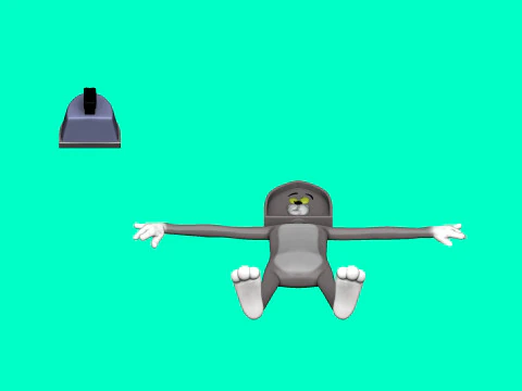 Tom die Katze mit einem B&uuml;geleisen f&uuml;r den 3D-Druck STL 3D Druckmodell