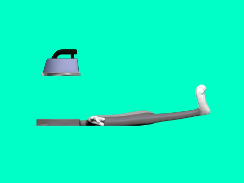 Tom die Katze mit einem B&uuml;geleisen f&uuml;r den 3D-Druck STL 3D Druckmodell