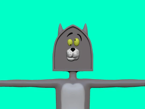 Tom die Katze mit einem B&uuml;geleisen f&uuml;r den 3D-Druck STL 3D Druckmodell