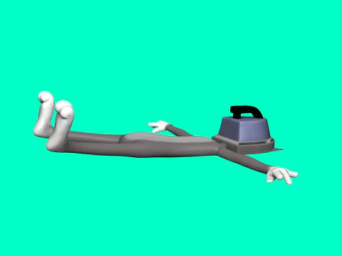 Tom die Katze mit einem B&uuml;geleisen f&uuml;r den 3D-Druck STL 3D Druckmodell