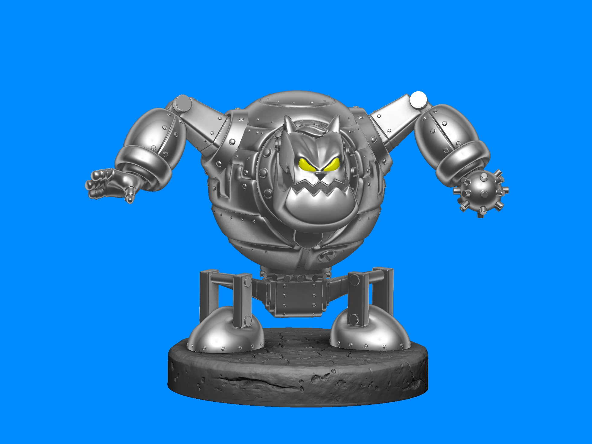 Robot - Fat Cat per la stampa 3D STL Modello di stampa 3D .c4d .max .obj .3ds .fbx .stl .blend