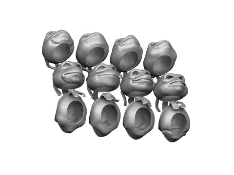 Teenage Mutant Ninja Turtles 4 options Masks for 3D printing STL Model do druku 3D