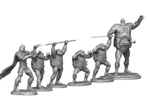 Sammlung von Teenage Mutant Ninja Turtles 6 Zeichen f&uuml;r den 3D-Druck STL 3D Druckmodell