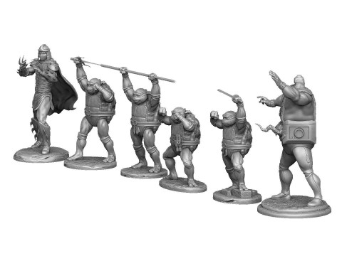 Collection from Teenage Mutant Ninja Turtles 6 characters for 3D printing STL Modello di stampa 3D