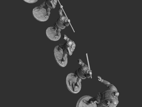 Collection from Teenage Mutant Ninja Turtles 6 characters for 3D printing STL Modello di stampa 3D