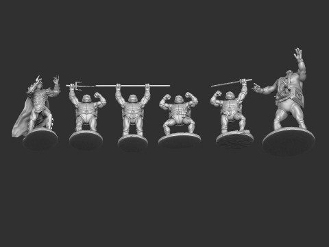 Collection from Teenage Mutant Ninja Turtles 6 characters for 3D printing STL Modello di stampa 3D