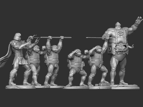 Collection from Teenage Mutant Ninja Turtles 6 characters for 3D printing STL Modello di stampa 3D