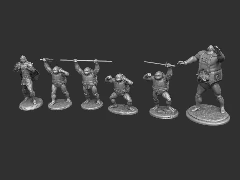 Collection from Teenage Mutant Ninja Turtles 6 characters for 3D printing STL 3D Print Model
