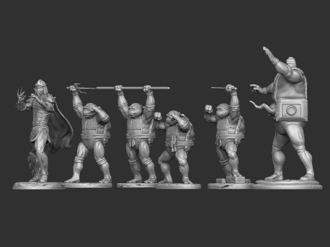 Collection from Teenage Mutant Ninja Turtles 6 characters for 3D printing STL Modello di stampa 3D
