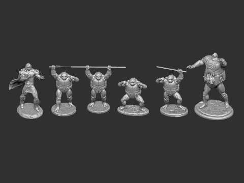 Collection from Teenage Mutant Ninja Turtles 6 characters for 3D printing STL Modello di stampa 3D