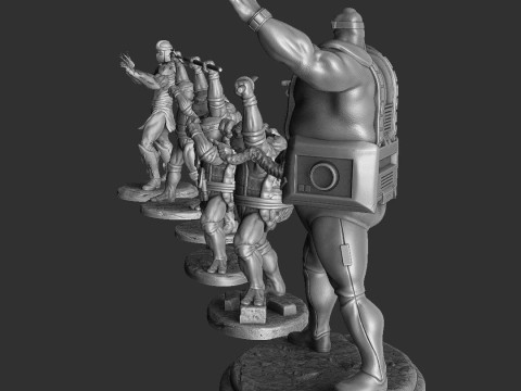 Collection from Teenage Mutant Ninja Turtles 6 characters for 3D printing STL Modello di stampa 3D