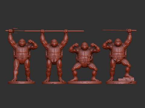 Collection from Teenage Mutant Ninja Turtles 6 characters for 3D printing STL Modello di stampa 3D