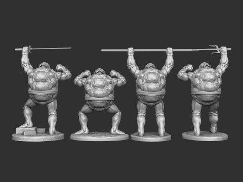 Collection from Teenage Mutant Ninja Turtles 6 characters for 3D printing STL Modello di stampa 3D