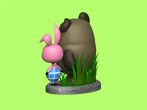 Winnie-the-Pooh and Piglet for 3D printing STL 3D Print Model
