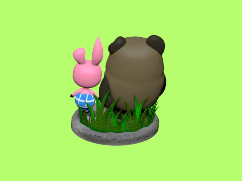Winnie-the-Pooh and Piglet for 3D printing STL 3D Print Model
